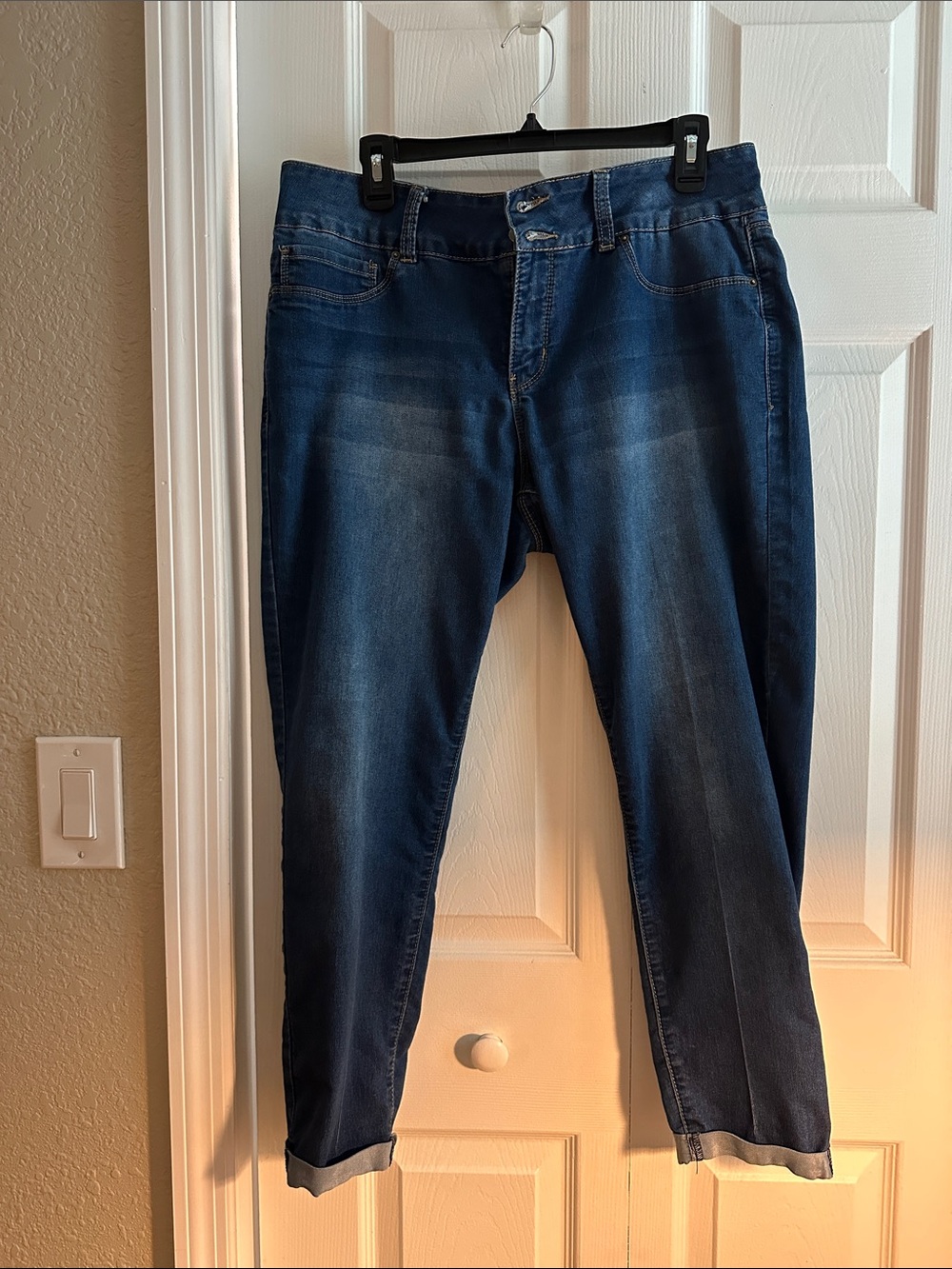 Royalty For Me Women's Straight Leg Jeans in Dark Blue Wash